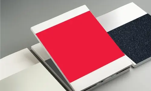 Vertical platform lift bright red color option.