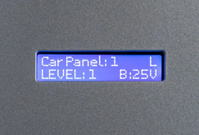 A clear and legible LCD display for the status of the Savaria Luma through the floor lift.