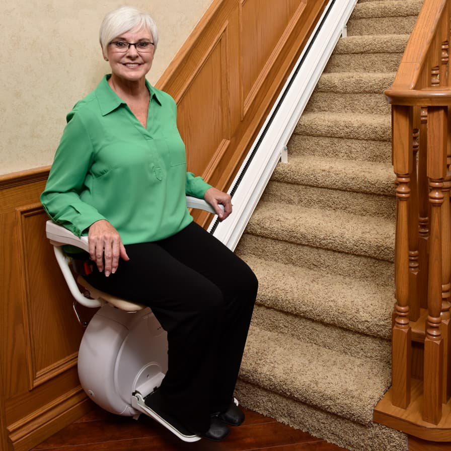 Savaria K2 Straight Stairlift Bottom of Stairs