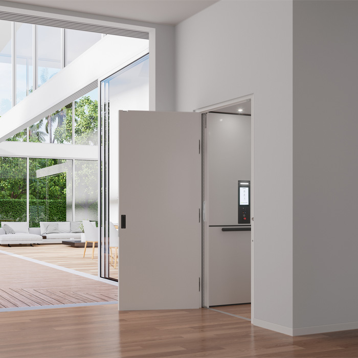 Luxury flush door opened in white colour